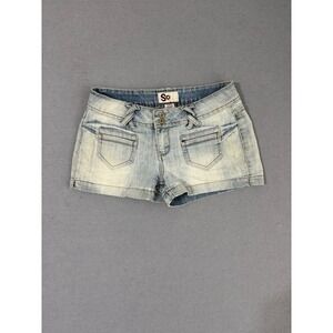 Mini Denim Shorts Y2K Indie Sleaze McBling Coastal Cowgirl Festival Boho Size 7